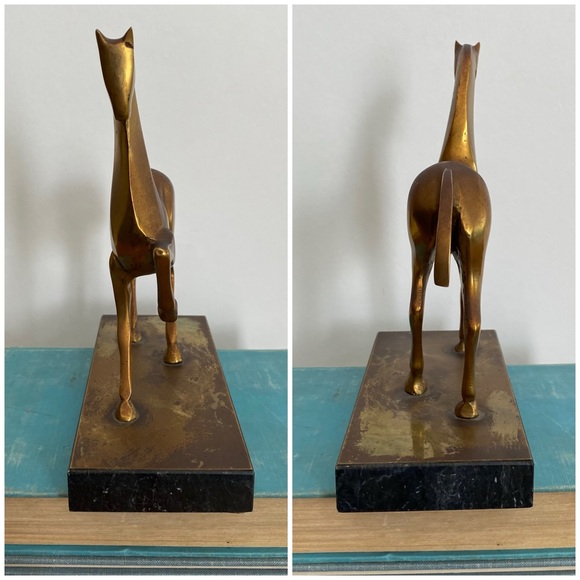 Vintage Etruscan Style Bronze Horse MCM Brass Horse Statue Equestrian Figurine - Picture 4 of 13